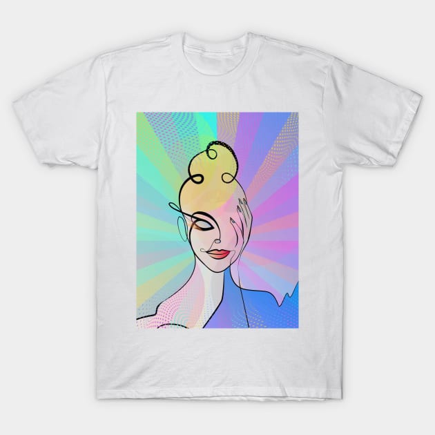 Pop Art - Colorful Woman Portrait T-Shirt by Space Sense Design Studio